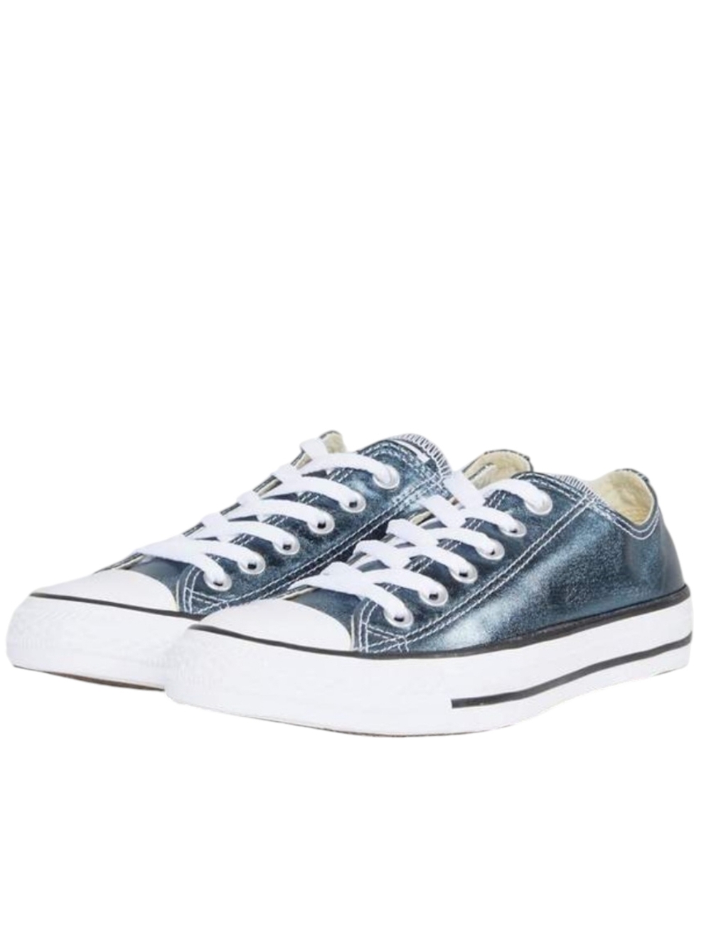 Converse All Star Metallic Ox Blue Low Top Trainers Women's 10